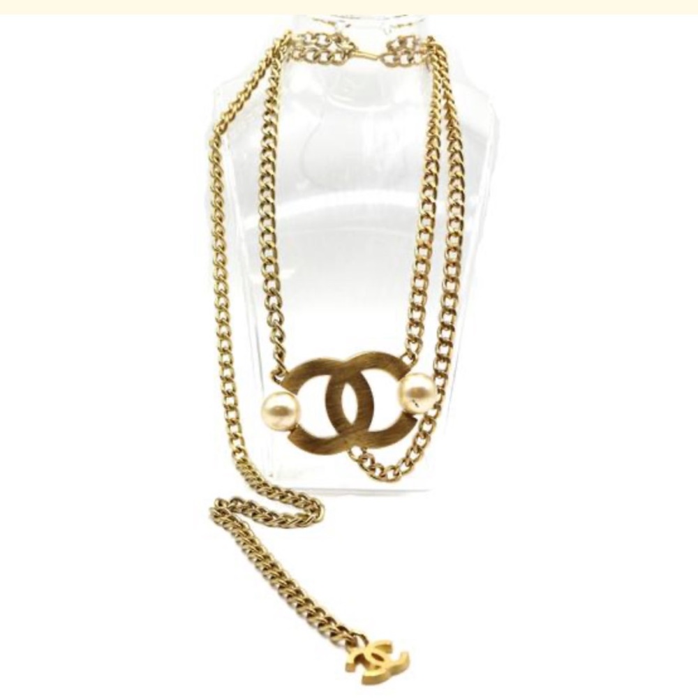 Chanel Gold and Pearl Large Double Chain Two Way Belt & Necklace - Picture 6 of 10